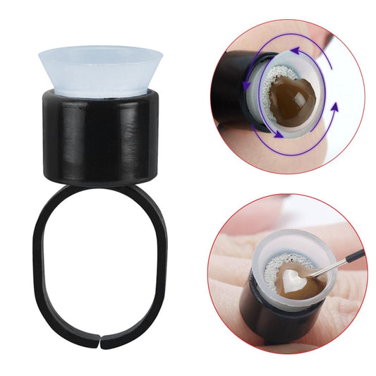 15pcs Tattoo Ink Ring Cups with Sponge Disposable Microblading Pigment Cup/Cap Ink Holder for Permanent Makeup Accessory Supply